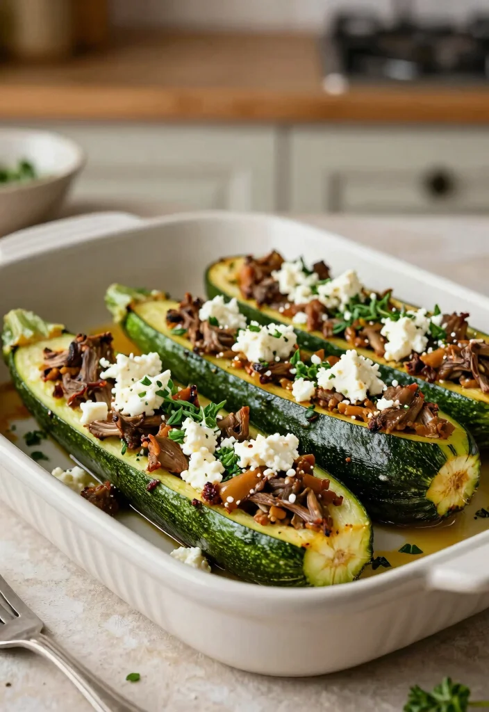 20 Best Ground Lamb Recipes for Dinner - 8. Lamb and Feta Stuffed Zucchini Boats 1
