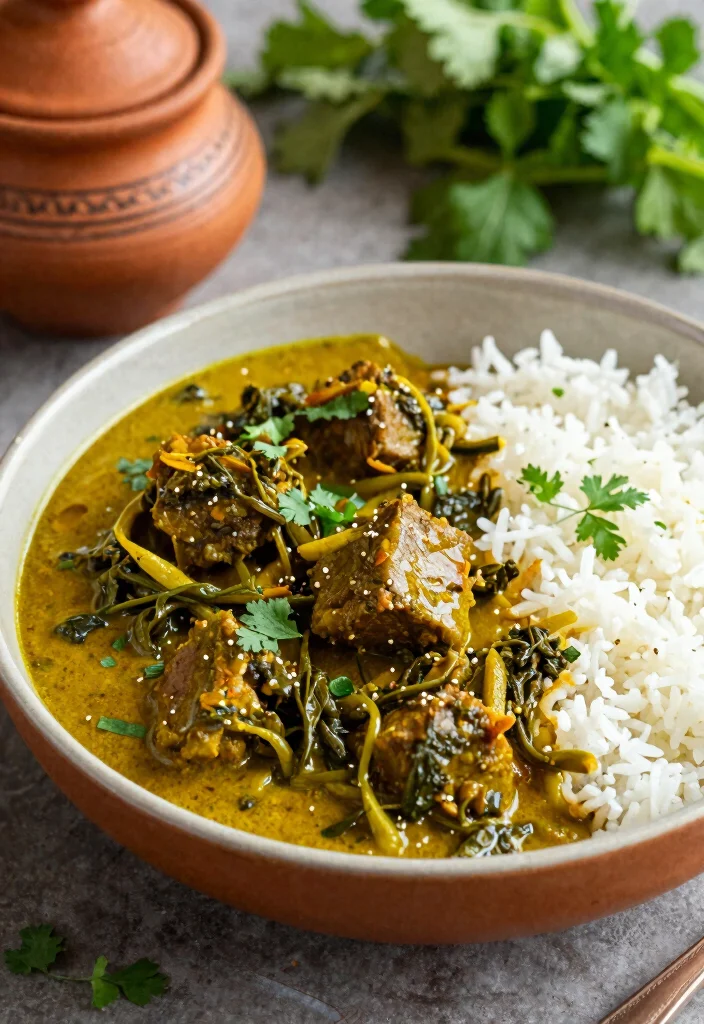 20 Indian Lamb Curry Recipes (From Mild to Spicy) - 20. Lamb Curry with Mustard Greens 1