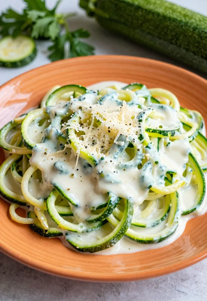 20 White Sauce Pasta Recipes That Are Rich & Creamy - 17. Zucchini Noodles with White Sauce 1