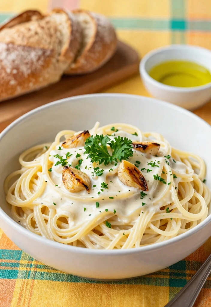 20 White Sauce Pasta Recipes That Are Rich & Creamy - 2. Garlic Parmesan White Sauce Pasta 1