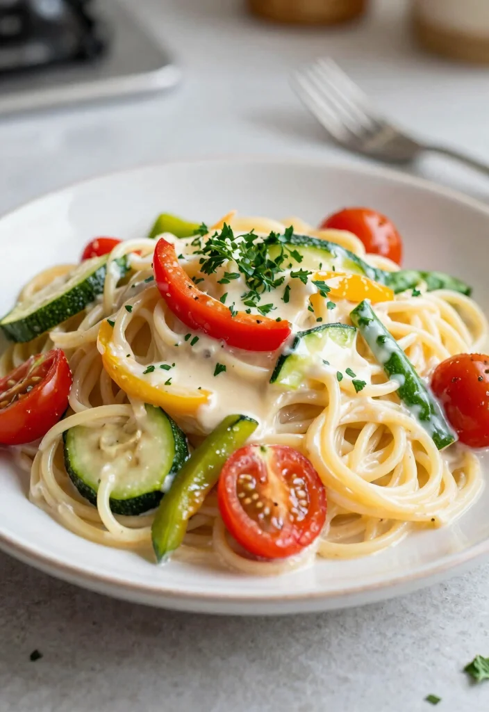 20 White Sauce Pasta Recipes That Are Rich & Creamy - 8. White Sauce Pasta Primavera 1