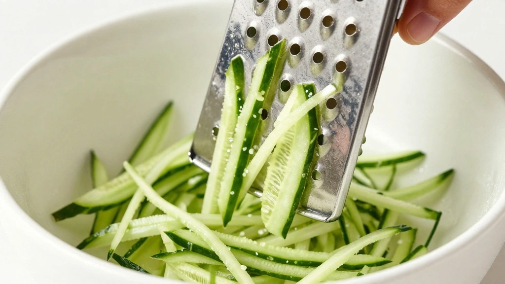 Authentic Greek Tzatziki Sauce Recipe - Step 2: Grate the Cucumber 1