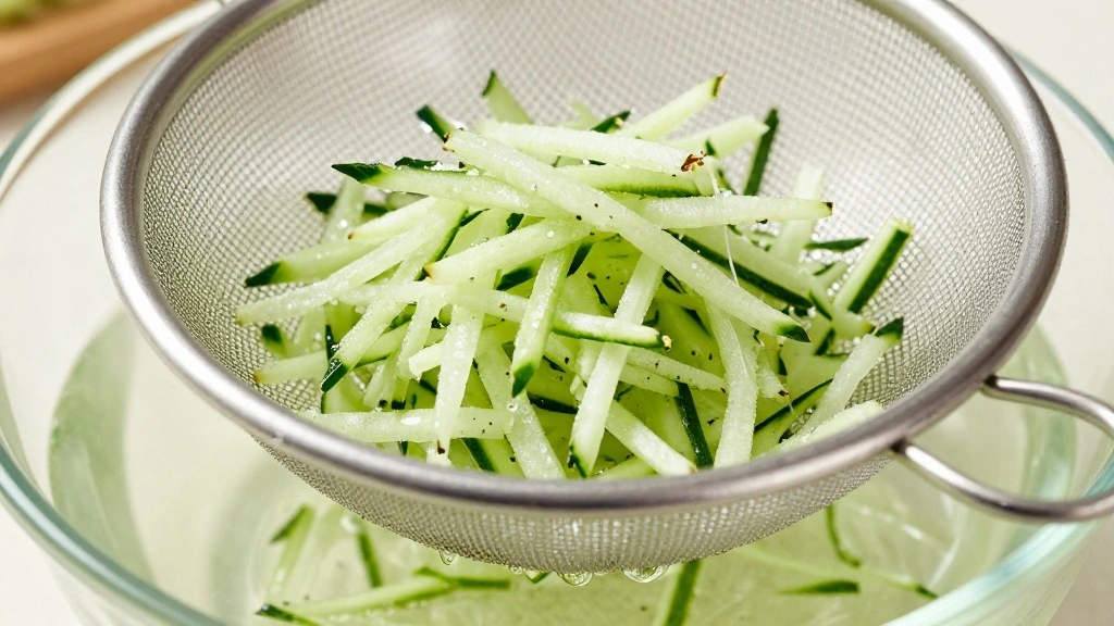 Authentic Greek Tzatziki Sauce Recipe - Step 3: Drain the Cucumber 1
