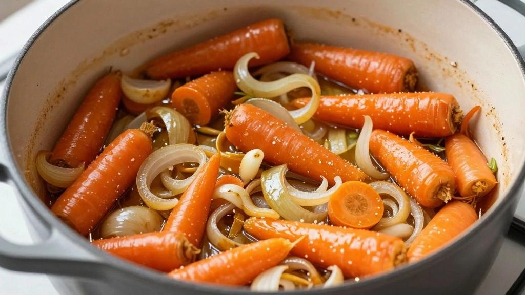 Braised Lamb Shanks in Red Wine Sauce - Step 3: Sauté the Vegetables 1