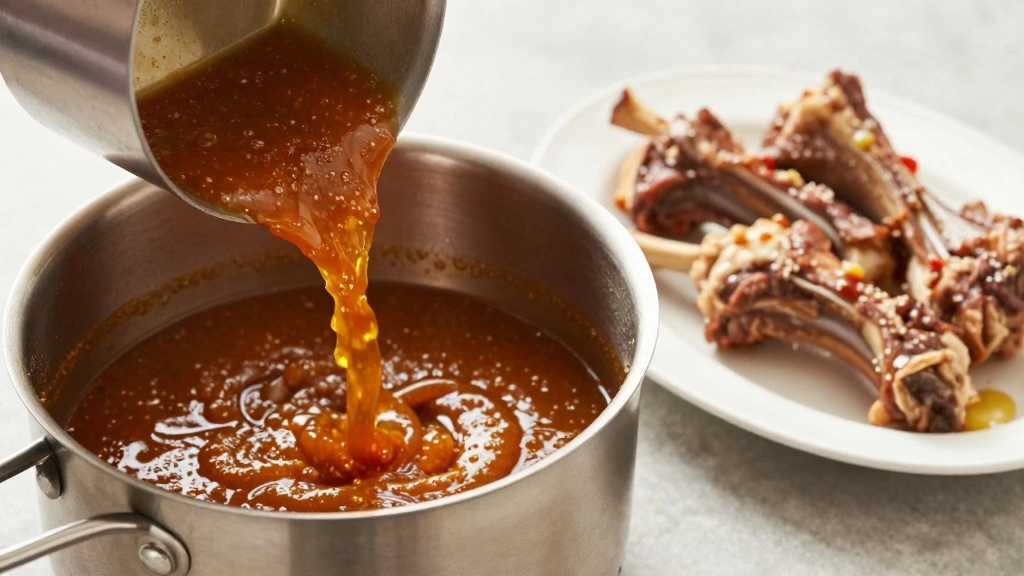 Braised Lamb Shanks in Red Wine Sauce - Step 8: Strain and Finish the Sauce 1