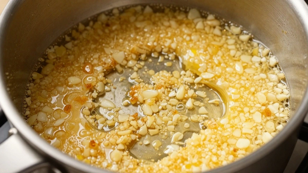 Cottage Cheese Alfredo Sauce Recipe (High Protein & Creamy) - Step 3: Melt Butter and Sauté Garlic 1