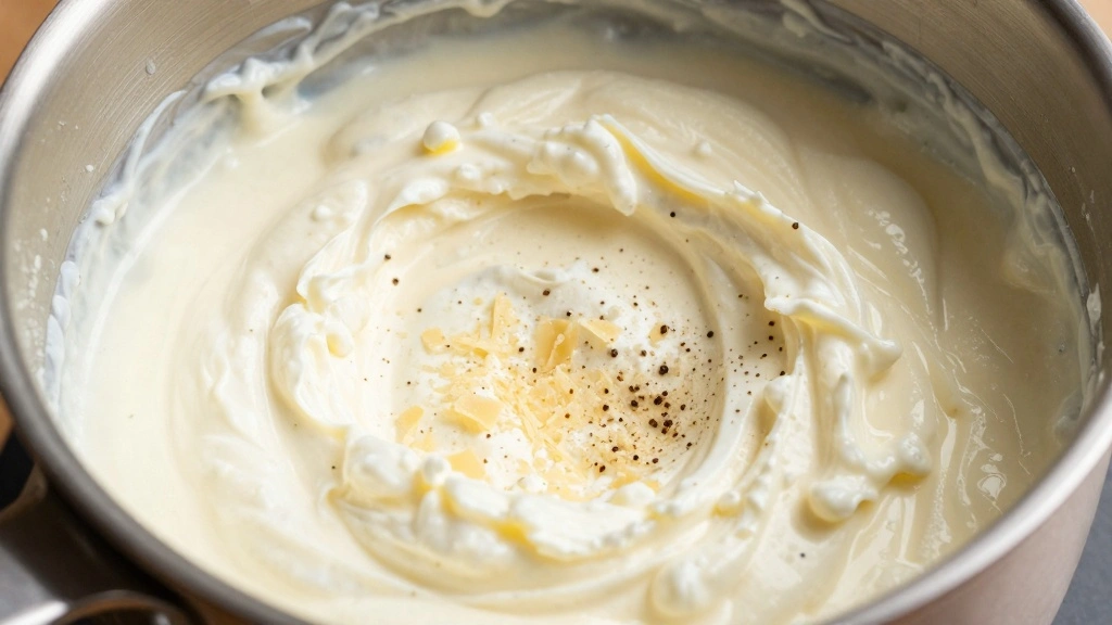 Cottage Cheese Alfredo Sauce Recipe (High Protein & Creamy) - Step 4: Combine Ingredients in Saucepan 1