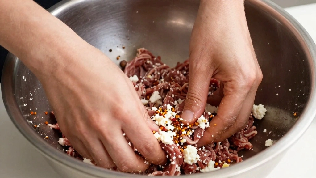 Greek Lamb Burgers with Feta Cheese - Step 2: Mix the Ingredients 1