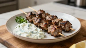 Greek Lamb Kebabs with Tzatziki Sauce