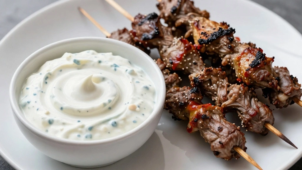 Greek Lamb Kebabs with Tzatziki Sauce - Step 8: Serve with Tzatziki 1