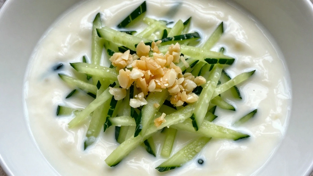 Greek Tzatziki Sauce (Traditional & Authentic) - Step 4: Add Cucumber and Garlic 1