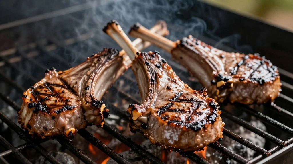 Grilled Lamb Chops with Herb Marinade - Step 4: Grill Lamb Chops 1