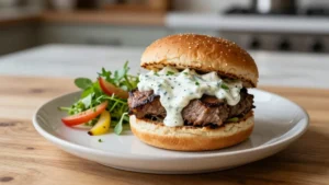 Lamb Burgers with Creamy Tzatziki Sauce