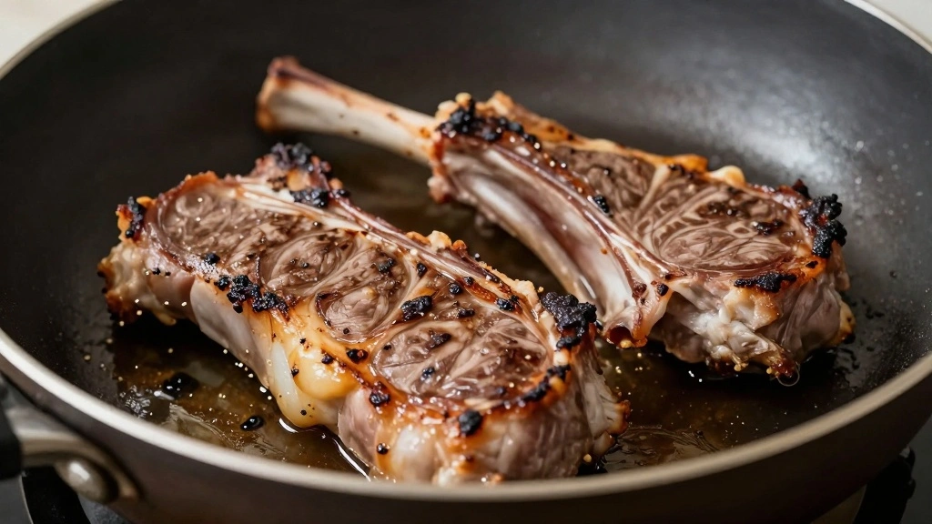 Oven Roasted Rack of Lamb with Garlic & Herbs - Step 3: Sear the Lamb 1