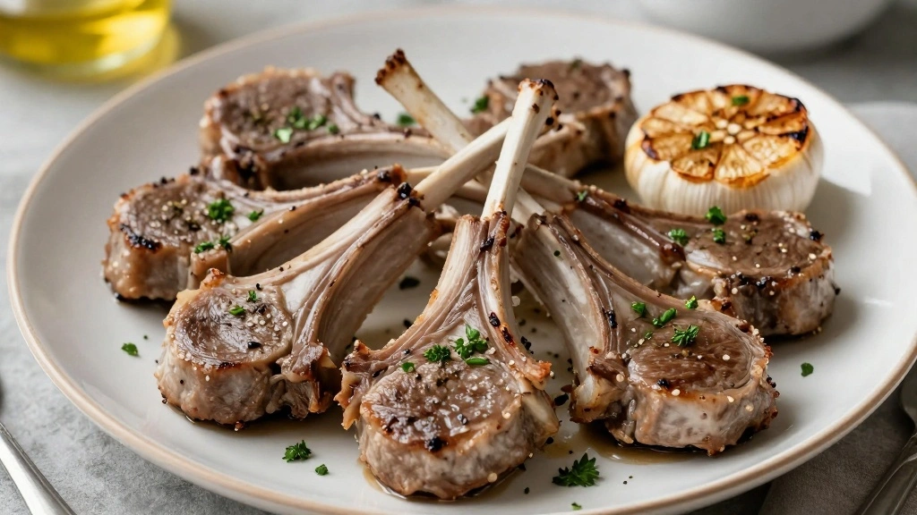 Oven Roasted Rack of Lamb with Garlic & Herbs - Step 8: Garnish and Serve 1