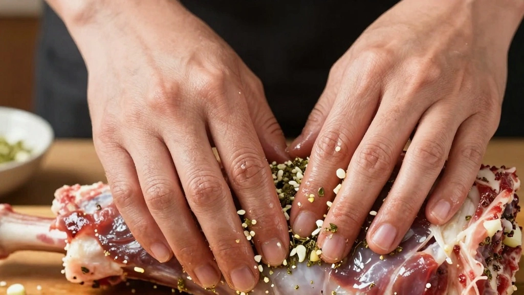 Roasted Semi-Boneless Leg of Lamb - Step 2: Marinate the Lamb 1