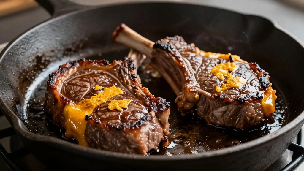 Tender Lamb Sirloin Steak Recipe with Garlic Butter - Step 4: Sear the Lamb 1