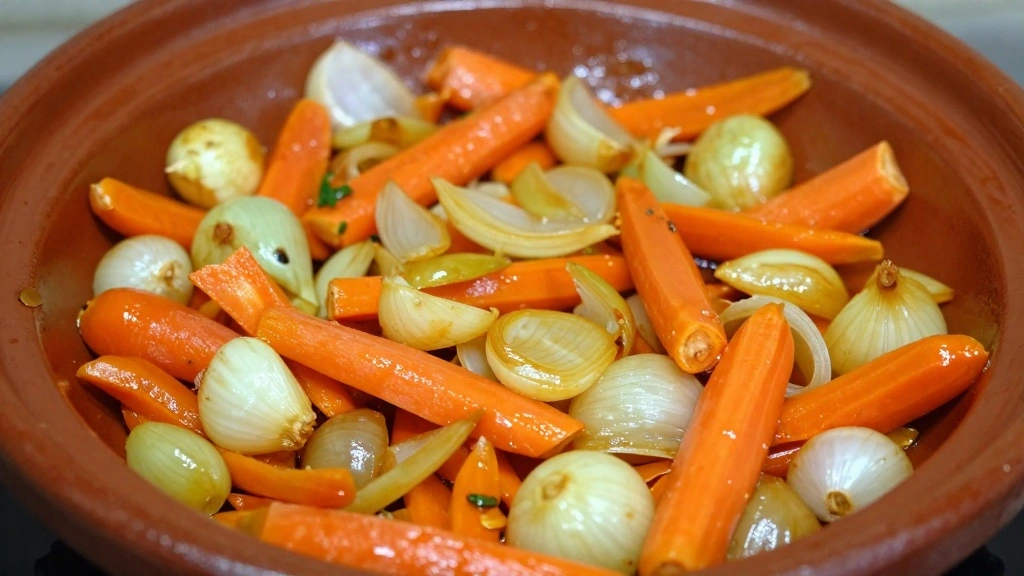 Traditional Moroccan Lamb Tagine Recipe - Step 3: Sauté the Vegetables 1