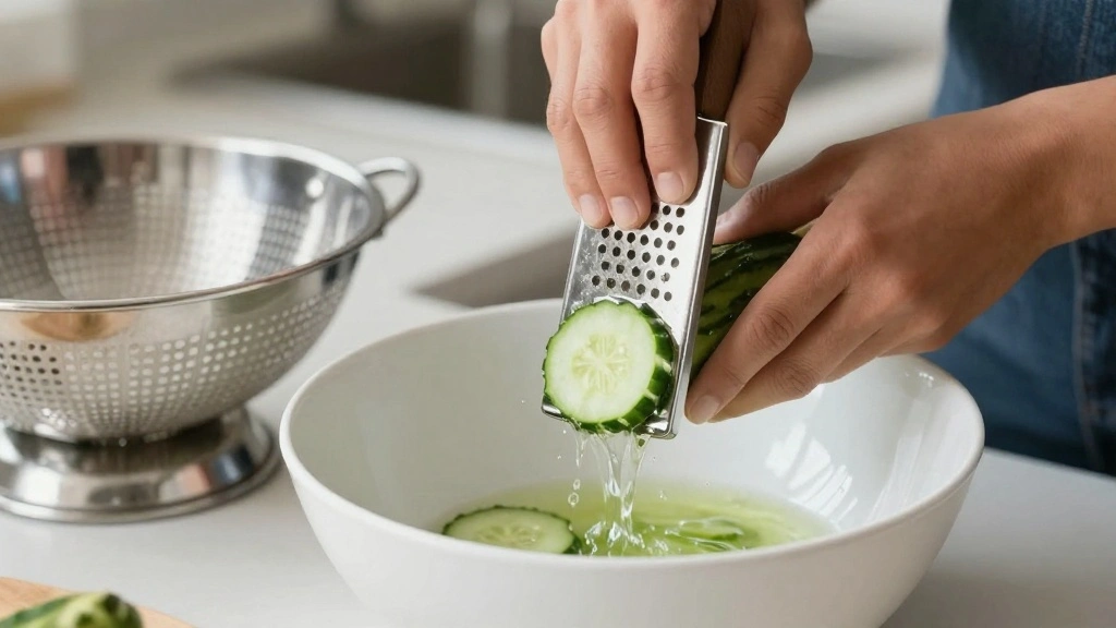 Vegan Tzatziki Sauce (Dairy-Free & Creamy) - Step 1: Prepare Cucumber 1