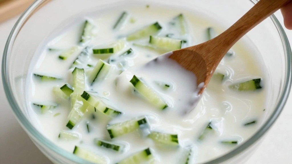 Vegan Tzatziki Sauce (Dairy-Free & Creamy) - Step 4: Combine Yogurt and Cucumber 1